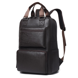<strong>Vintage</strong> PU Leather Travel Backpack for Men Water-Resistant College School Daypack Casual <strong>Laptop</strong> - Product Image 2