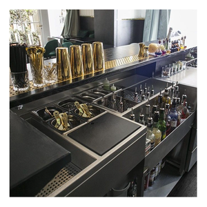 Station de bar à cocktails en acier inoxydable commercial, comptoir de travail personnalisé pour <span class=keywords><strong>barman</strong></span>, équipement de bar pour restaurant et hôtel - Product Image 2