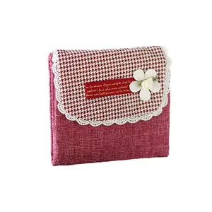 Lovely Charming Cotton flower sanitary napkin storage bag travel napkins towel pouch pad holder