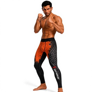 กางเกงเลกกิ้ง MMA แบบรัดรูป 220 กรัม โพลีเอสเตอร์ผสมสแปนเด็กซ์ ระบายเหงื่อได้ดี ยืดหยุ่น เหมาะสำหรับการฝึกซ้อม กีฬา ฟิตเนส สำหรับผู้ใหญ่ - Product Image 1