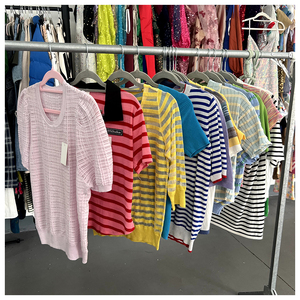 เสื้อยืดถักหลากสีสไตล์สตรีทน่ารักสำหรับผู้หญิงเสื้อทีเชิ้ตแขนสั้นและทรงหลวมใส่ได้พอดีกับอินสตาแกรมในฤดูใบไม้ผลิและฤดูร้อน - Product Image 1