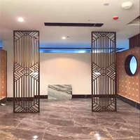 Partition Wall Chinese Ancient Style Louver Aluminum Alloy Folding Screen Panel Rectangular Arch for Villa & Hotel