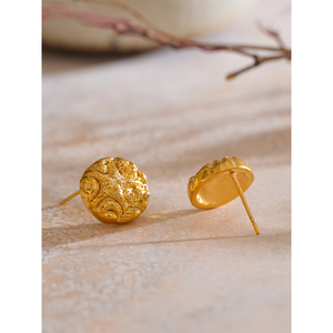 Jinyvoi 3429 estate in acciaio inox dorato gioielli da indossare quotidianamente impermeabili per le donne stile oceano <span class=keywords><strong>stella</strong></span> <span class=keywords><strong>marina</strong></span> rotonda <span class=keywords><strong>orecchini</strong></span> <span class=keywords><strong>a</strong></span> bottone - Product Image 4