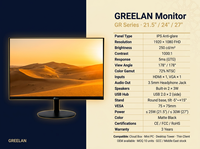 Ultra Slim 23.8 27 Inch Frameless Computer Monitor IPS 1920x1080 FHD Desktop LCD Screen Wall Mount Design for Home and Mini PC