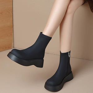 Bottes de neige d'hiver pour femmes GON22, bottes à cheville en fourrure de qualité, chaudes et confortables, avec semelle épaisse, fermeture à enfiler, vente chaude, confort et mode - Product Image 1