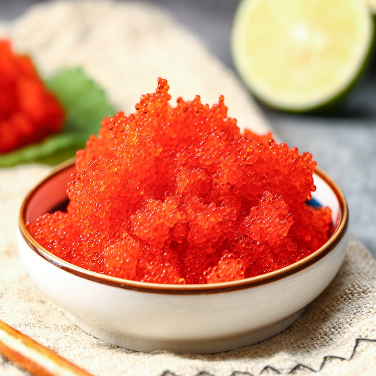 Tobikko Caviar Tobiko Caviar Tobiko,ไข่ปลาบินไข่ปลาขายส่งซูชิแช่แข็งปรุงรสด้วย Capelin Masago Ebiko