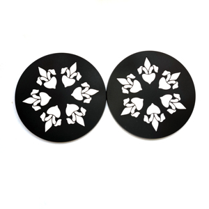 Sous-verres en caoutchouc PVC personnalisés avec logo, noirs, minimalistes, pour hôtels, cadeaux d'entreprise, vente en gros à bas prix - Product Image 2