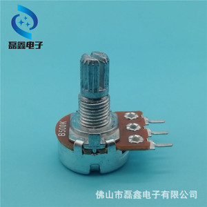 โพเทนชิโอมิเตอร์แบบหมุนเดี่ยว Wh148 แกนเกลียว M6x0.75 แบบมีร่อง 1 รอบ B1K B10K B500K สำหรับควบคุมความเร็วหรือการหรี่ไฟ - Product Image 2