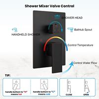 Ensemble de douche Aquacubic ORB Color Rainfall avec pommeau de douche à effet pluie et douchette à main pour salle de bain