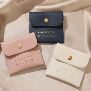 Hot Sale Customized Logo PU Leather Earring Jewelry Bag Necklace <b>Bracelet</b> Storage Packaging Jewelry Bag Dustproof Portable - Product Image 6