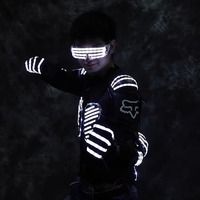 Gants de robot lumineux LED Flash Armor en polyester pour performance scénique, unisexe adulte, pour soirées en boîte de nuit et décorations