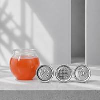 Boîtes en plastique PET transparentes de haute qualité OEM avec col en aluminium pour le thé, forme ronde, couvercle scellé, impression sérigraphique