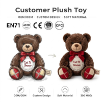 Ours en peluche de Noël personnalisé, fabricant OEM, poupée en peluche de Noël sur mesure, cadeau de Noël, jouet en peluche promotionnel de marque pour enfant