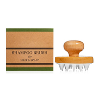 Brosse en bambou pour masser le cuir chevelu, exfoliant pour la tête avec poils en silicone, brosse à shampooing, produit très vendu