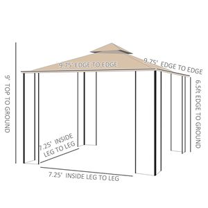 DB for Hot Sale Luxury 10 'X 10 'Patio Gazebo Iron Canopy Shelter con red de techo ventilado y estantes de esquina para uso en exteriores - Product Image 3