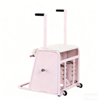 Chaise Wunda de Pilates pour la maison, la gym et le studio de yoga, avec cadre rose, poignées à résistance à ressort et pédale, pour l'entraînement d'équilibre corporel