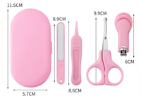 Coupe-ongles pour bébé en acier inoxydable de luxe professionnel, boîte de toilettage de voyage, 5 pièces, ensemble de manucure et pédicure portable