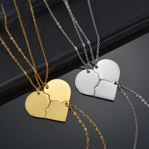 Zhongzhe Jewelry Custom Friends 3 uds/4 Uds collar de amor para el mejor amigo DIY logo regalos de Navidad collar de acero inoxidable - Product Image 2