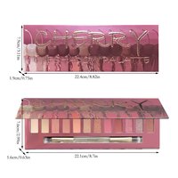 Nouvelle Arrivée Maquillage des Yeux Palette de Fards à Paupières 12 Couleurs Rose Doux Teinte Fleur de Cerisier Fini Mat Scintillant Multichrome