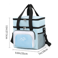 Sac isotherme double couche réutilisable de qualité alimentaire, grande capacité, étanche, pour le déjeuner des employés de bureau et les pique-niques