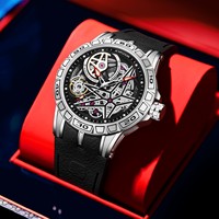 Reloj de Hombre de Cuarzo, Esfera Grande de 45 mm, Manecillas Personalizadas, Correa de Silicona Luminosa, Caja de Aleación, Resistente al Agua 30 m, Moderno