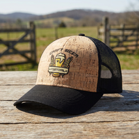 Nouvelle Casquette Trucker Structurée Bicolore en Maille, Style Hip Hop, Texture Bois, Matière Grain de Bois, Logo Brodé Personnalisé, Idéale pour l'Extérieur