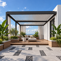 Pergola motorisée moderne en aluminium sur mesure, certifiée CE, pour jardin, gazebo, terrasse commerciale et restaurant - Anti-pourriture