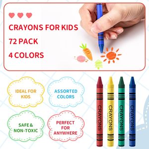 4 색 점보 벌크 크레용 288 정사이즈 크기 어린이 생일 파티 레스토랑 공예 문구 용품 총 쉬운 홀드 - Product Image 5