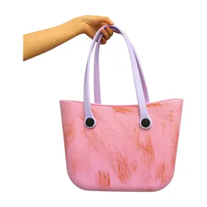 2024 New Design Women Wholesale Beach Waterproof Tote Bags Summer Rubber Fashion Eva Silicone Bag