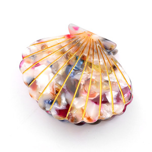 Pinza para el pelo de acetato con textura natural simulada, de alta gama, para uso diario, estilo costero de verano, ideal para vacaciones en la playa y resorts. - Product Image 4