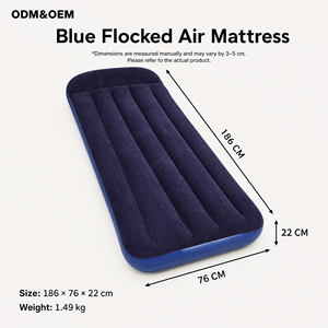 Colchón Inflable Portátil, Cama <span class=keywords><strong>de</strong></span> Aire Acolchada para Acampar, Colchoneta para Dormir en Casa o para Invitados, Cama Inflable <span class=keywords><strong>de</strong></span> PVC Resistente <span class=keywords><strong>de</strong></span> 22 cm <span class=keywords><strong>de</strong></span> Altura - Product Image 2