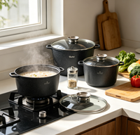 Ensemble de casseroles de haute qualité, personnalisable, avec possibilité de vente en gros, en aluminium, pour cuisson et stockage