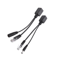 Doonjiey 2pcs RJ45 PoE Adapter Injector Splitter Cable Kit Passive DC Male LAN Ethernet Power for IP Communication Cables