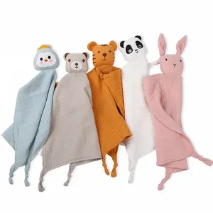 High Quality Super Soft Baby Security Blankets With Animal Heads