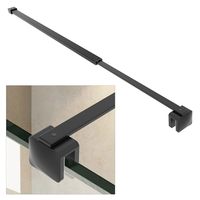 Barre de support réglable en acier inoxydable noir mat pour porte de douche en verre – Vente en gros