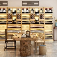 Étagère à vin en fer moderne avec logo personnalisé, présentoir commercial, rangement en métal, porte-bouteilles, cave, armoire sur pied