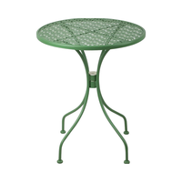 Table basse de jardin en aluminium coulé traditionnelle, durable, résistante à la rouille, aux UV et à l'eau, pour patio et balcon