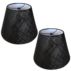 Abat-jour en tissu noir fait main, style rustique, pour lampe de table, murale ou sur pied, accessoire - Product Image 1