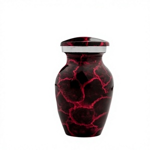 Mini urnes de souvenir en aluminium d'oeil de tigre rouge classique pour la boîte de velours libre de cendres - Product Image 1
