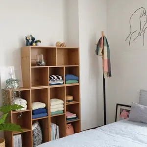 Étagère naturelle à 5 cubes, vitrine ouverte pour organisateur de stockage-Moderne et minimaliste, fournisseur en gros - Product Image 6