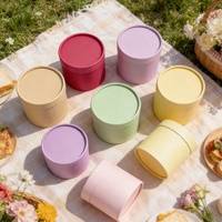 Kemasan Universal Tabung Kertas Berwarna Macaron untuk /Makanan Penutup/Hadiah Kotak Hadiah Silinder Warna-warni Cetak Empat Warna