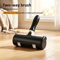 Rouleau anti-poils pour animaux de compagnie, brosse double usage pour enlever les poils, adhésif statique, forme arquée, polyester ABS, pour canapés et tapis à la maison