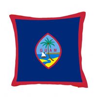 Coussin en toile de jute personnalisé avec drapeau de Guam pour la décoration de la maison et des sièges