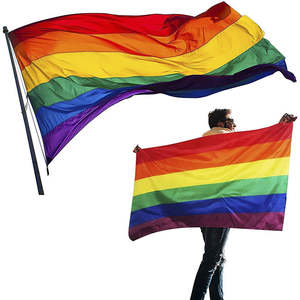 Vente en gros personnalisable 3x5ft Polyester volant drapeau arc-en-ciel grande utilisation de voiture lesbienne LGBT <span class=keywords><strong>Gay</strong></span> Pride - Product Image 5