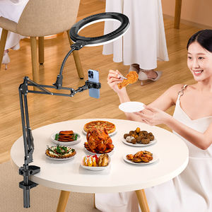 F1A Anneau Lumineux Avec Support Téléphone USB Beauté <span class=keywords><strong>Vidéo</strong></span> Studio Photo Lampe Cercle LED Dimmable Lumière Froide Chaude Selfie 10 Pouces - Product Image 3