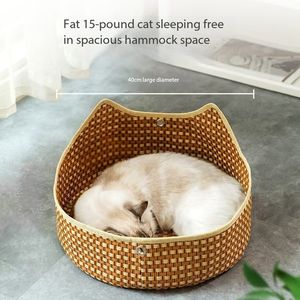 <span class=keywords><strong>Lit</strong></span> de chat de style moderne fait à la main confortable coussin de <span class=keywords><strong>lit</strong></span> de balançoire de hamac en rotin frais avec conception ouverte pour le printemps été - Product Image 3