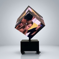 Écran LED Rubik's Cube rotatif à 6 faces P2, contrôle intelligent par application, kinétique, pour publicité LED 6 faces, salles d'exposition, halls d'hôtels