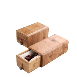 Wooden Jewelry <b>Box</b> With Drawer For Bracelet Lipstick <b>Makeup</b> Storage Organizer Gift Packaging <b>Box</b> Natural Bamboo Material - Product Image 5