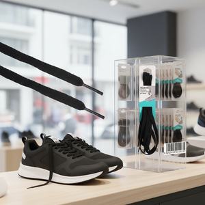 Confezione all'Ingrosso di Lacci Neri Piatti Testurizzati in Poliestere 08CM X 120CM Stile Casual Sportivo Marca Peiyong M21203 Made in China - Product Image 3