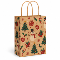 Sacs cadeaux de Noël en papier kraft avec logo personnalisé pour les boutiques éphémères de vacances et l'emballage de cadeaux pour boutiques indépendantes